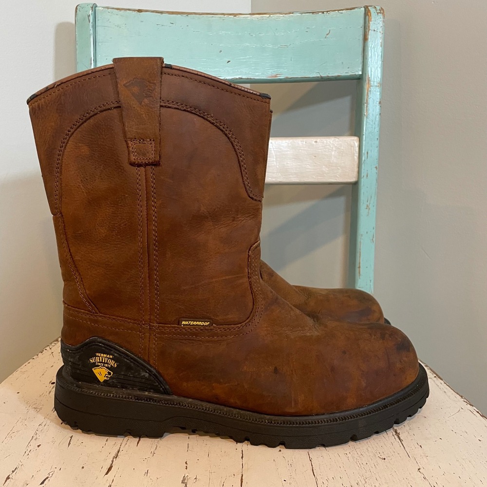 Herman Survivors Men's Waterproof Steel Toe Oil Slip Resistant Work Boots Sz 10